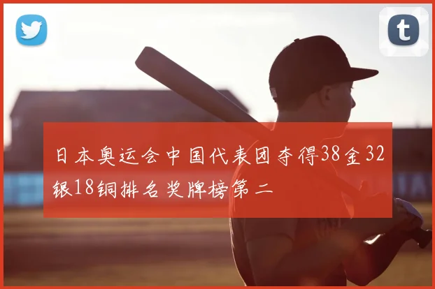 日本奥运会中国代表团夺得38金32银18铜排名奖牌榜第二